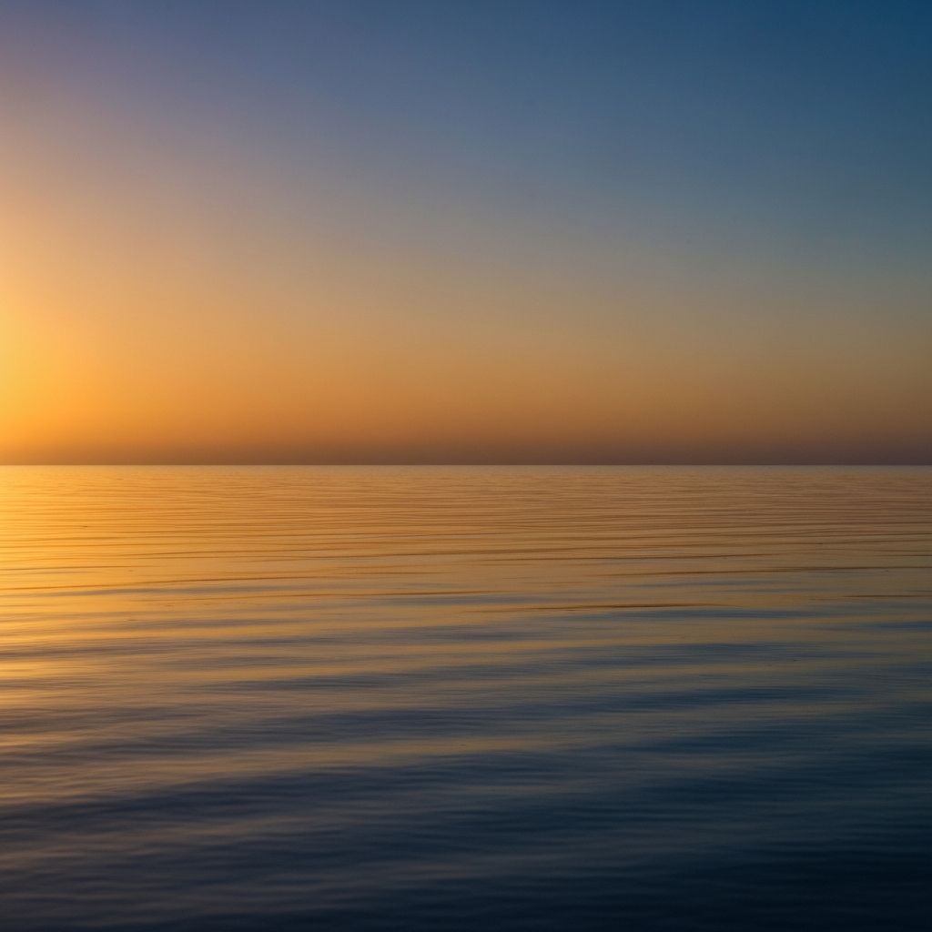 Ocean horizon at sunset